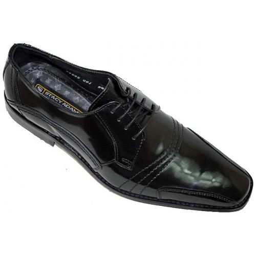 Stacy Adams "Paramount" Black Genuine Cordovan Leather Shoes